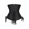 Black Satin Double Steel Boned Curvy Cut Waist Cincher Corset