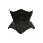 Black Satin Double Steel Boned Waist Cincher Corset