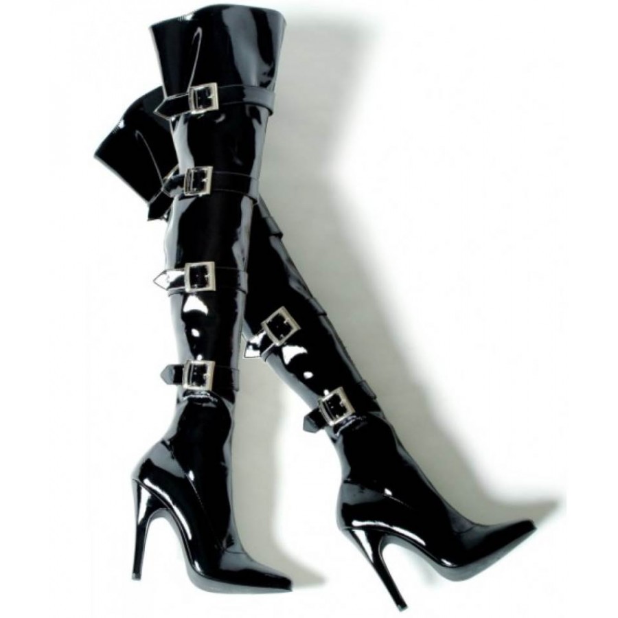 patent leather boots thigh high