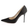 Classique Black Satin 4 Inch High Heel Pump