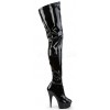 Delight Black Patent Crotch High Boots