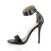 Amuse Black Stiletto Heel Ankle Strap Sandal