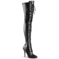 Seduce Lace Up Thigh High Boots